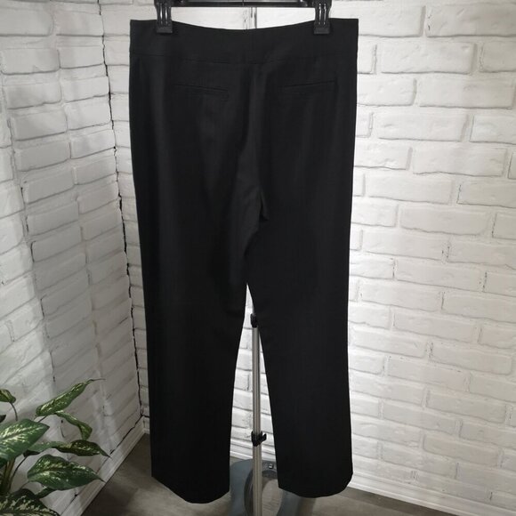 Nine West Ladies Size 10 Black Straight Leg Zipper & 2 Clasp Closure Dress Pants - Picture 2 of 14